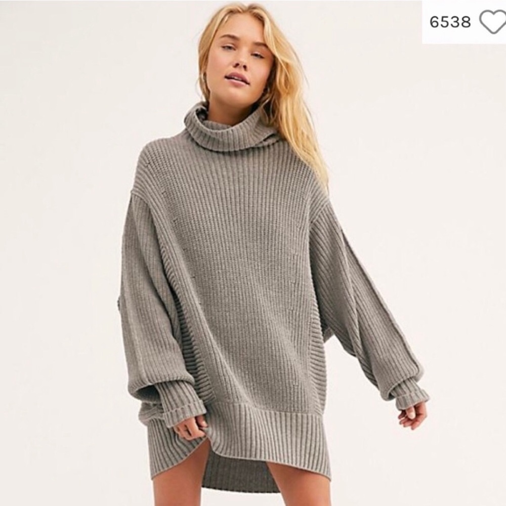 Free People Gray Turtleneck Sweater